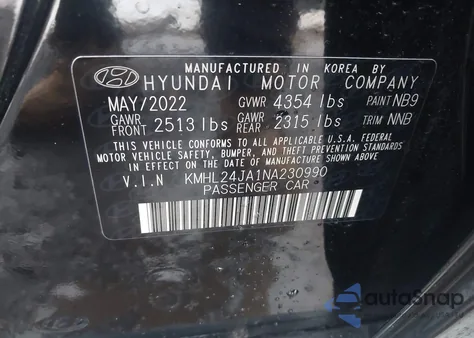 2022 Hyundai Sonata Se from USA, damaged, VIN KMHL24JA1NA230990